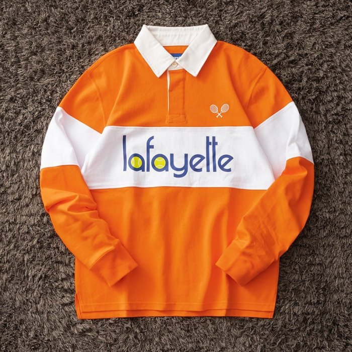 【MOMO全球購】LAFAYETTE TENNIS LOGO L/S GAME SHIRT 長袖POLO衫T恤