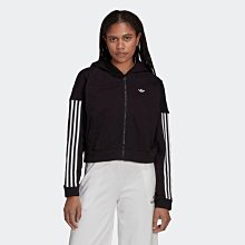 南◇2021 10月 ADIDAS CROPPED ZIPHOOD H18050 黑白 短版 連帽 運動外套