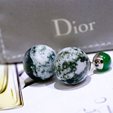 Dior Tribal Earrings 大小珠 綠石 耳環