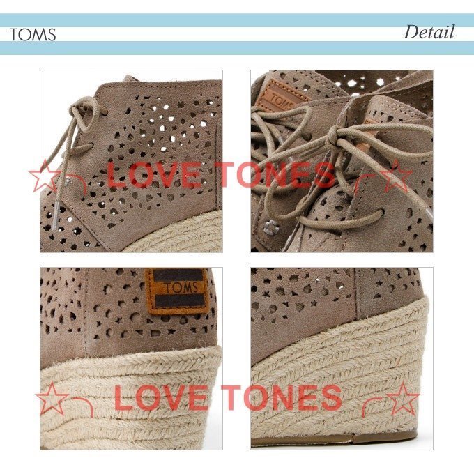 ☆╮LOVE TONES╭☆美國正品TOMS鞋『免運』Suede Desert Wedges 簍空麂皮短靴  秋冬預購款