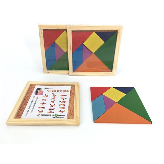 拼圖 定制動漫兒童七巧板積木 寶寶腦力開發玩具 木制玩具拼圖拼版