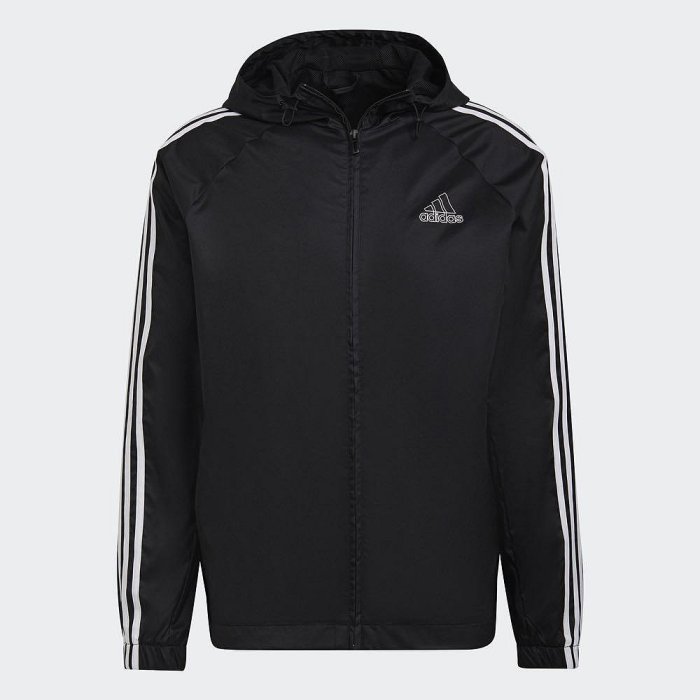 全新品 adidas Essentials 運動防風外套 黑色 HE4322