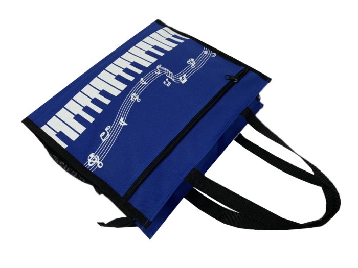 【菲歐娜】7794-2-(特價拍品)音符補習袋,A4資料袋,手提袋(湛藍) 台灣製作