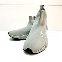 台南店 遠麗全新二手名牌館~M0151 Balenciaga 灰色黃印字logo襪套運動鞋517322