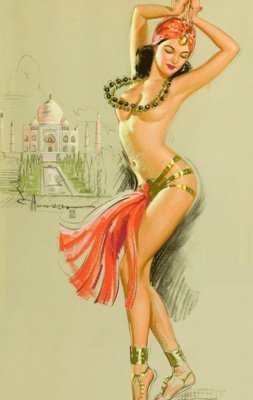 現代裝飾畫Gil Elvgren pin-up美國藝術性感女郎美女框(多款可選)