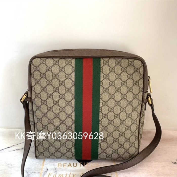 KK二手真品 GUCCI 古馳 GG Ophidia 中號 男士郵差包 斜背包 單肩包 公文包 547934 現貨