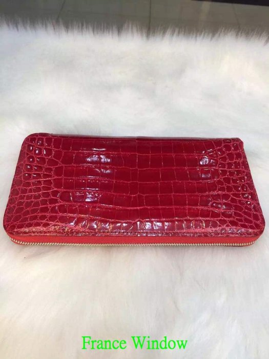 Hermes 愛馬仕 Azap wallet mint green Croco 法拉利紅 鱷魚拉鍊皮夾