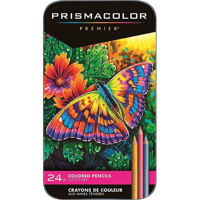 板橋酷酷姐美術！美國Prismacolor油性色鉛筆24色鐵盒裝！ | Yahoo奇摩拍賣