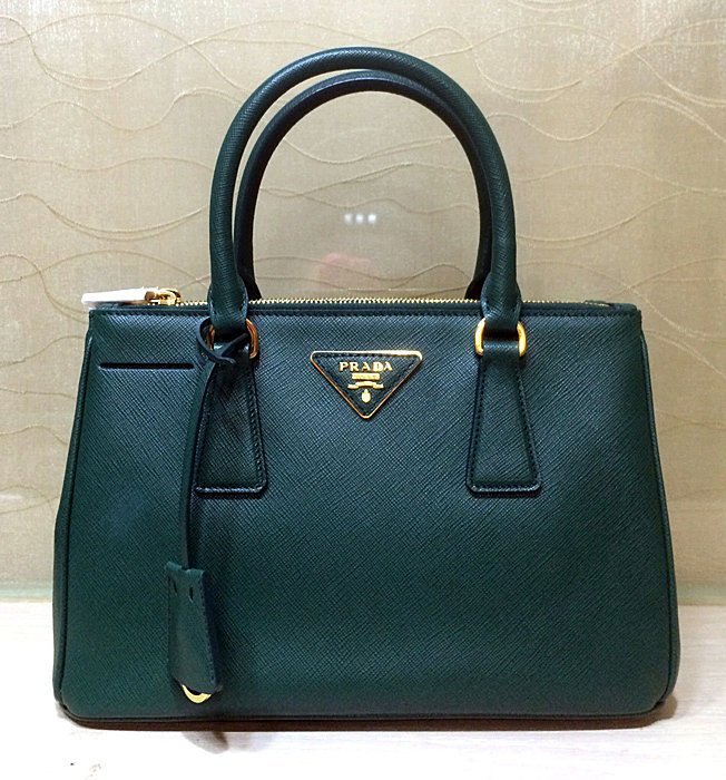 Prada BN2316 Mini Saffiano Lux Tote Bag迷你斜背綠