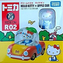 海神坊=日本原裝空運 TAKARA TOMY 多美小汽車 HELLO KITTY 凱蒂凱 R02 紅色蘋果車 合金模型車