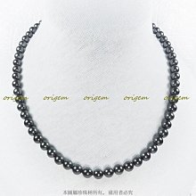 珍珠林~6m/m黑色珍珠項鍊~南洋深海硨磲貝珍珠#213+2