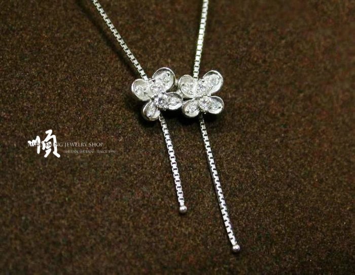 順順飾品--鑽石項鍊--香港18K金天然鑽石項鍊┃共0.20ct克拉.D.VVS1
