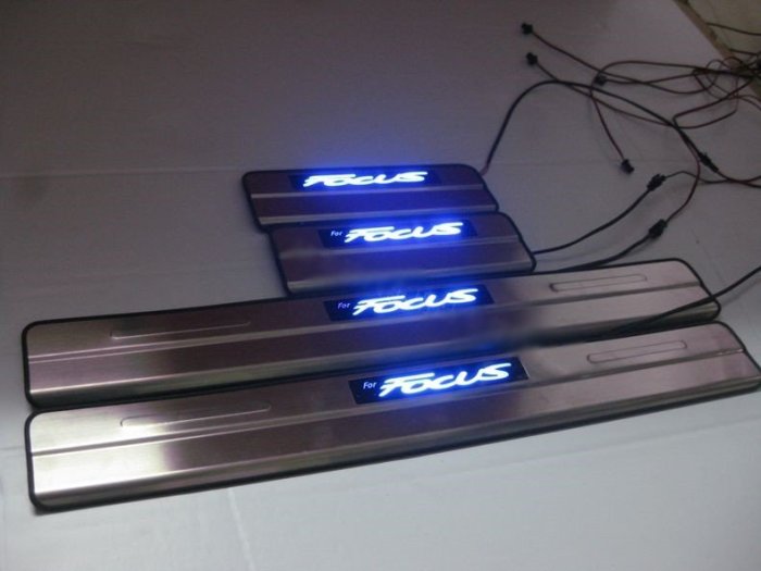 免運出清 2013-2019年2月 FOCUS 汽車 LED 冷光 迎賓踏板 門檻條 白金踏板 防刮板 福特 FORD