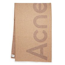 【Acne Studios】Logo 大字 雙色 羊毛 混紡 披巾 圍巾 駝棕色