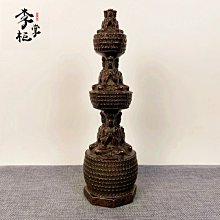 金小鋪 仿古做舊紫銅色純銅千佛塔擺件 大日如來毗盧遮那如來佛具 LZG