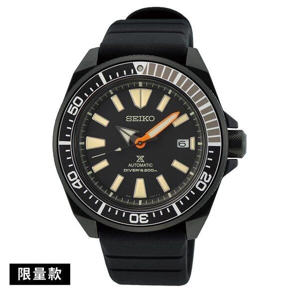 【金台鐘錶】SEIKO 精工 PROSPEX (限量) 黑潮系列 機械錶 潛水200m 橡膠帶 黑框 SRPH11K1