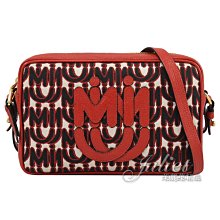 【茱麗葉精品】全新精品  MIU MIU 專櫃商品 5BH116 刺繡LOGO帆布斜背相機包.紅 現貨