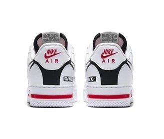 AIR FORCE 1 REACT D/MS/X 新款 黑白紅 大勾  低幫 休閒滑板鞋 CD4366-100 情侶鞋