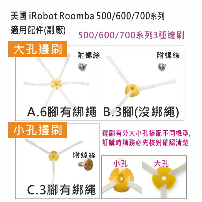 iRobot Roomba 掃地機器人500/600/700系列專用配件 毛刷膠刷/濾網/邊刷 副廠配件 台灣現貨 居家達人IR05-9