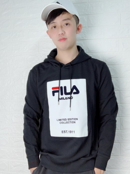 FILA 男 立體 LOGO 棉質 休閒 運動 連帽上衣 1TET-1811-BK