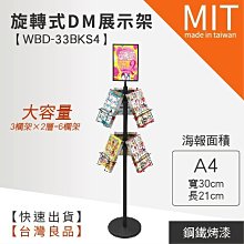 【旋轉式DM展示架 BD-33BKS4】指引 指示 海報架 廣告牌 廣告架 文宣 展示板 展示架 展示 菜單 MENU