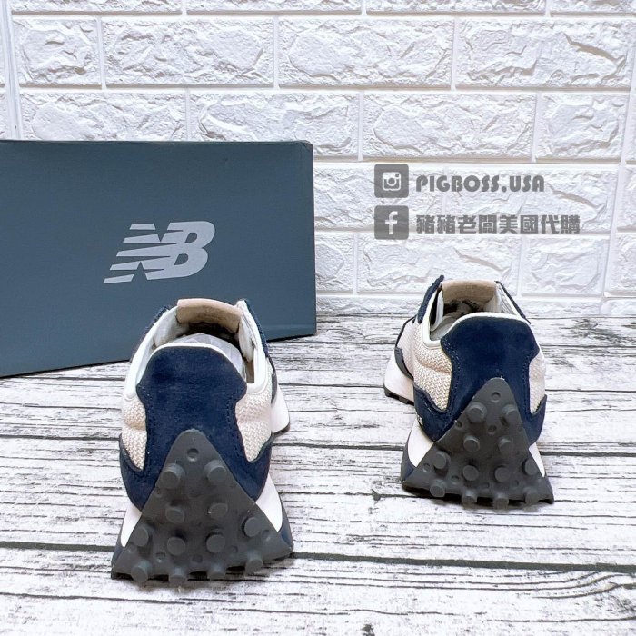 【豬豬老闆】NEW BALANCE 327 復古 拼接 休閒鞋 男女鞋 深藍MS327DT 卡其MS327DB