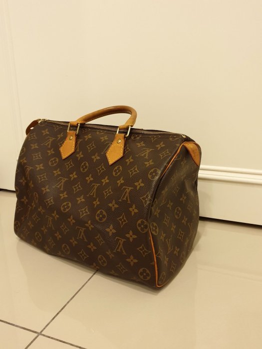 二手商品精品包/經典花色Louis Vuitton/ LV /Monogram／Louis Vuitton Speedy 35 帆布波士頓 M41107