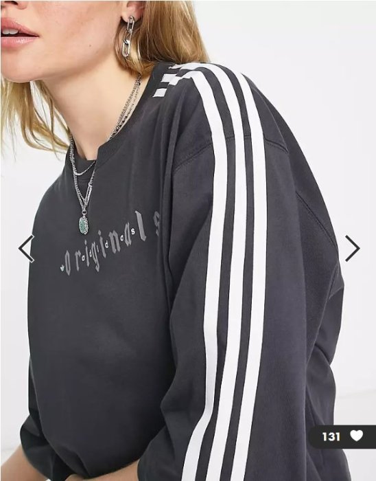 (嫻嫻屋) 英國ASOS-adidas Originals圓領三條紋袖上衣 ED23