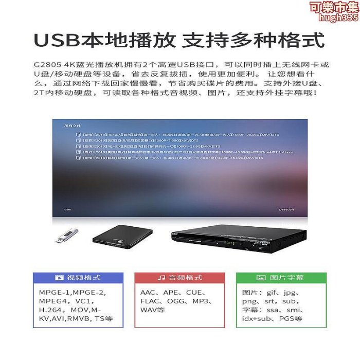 GIEC傑科 BDP-G2805 高清藍光插放機dvd光碟機VCD家用CD播放器