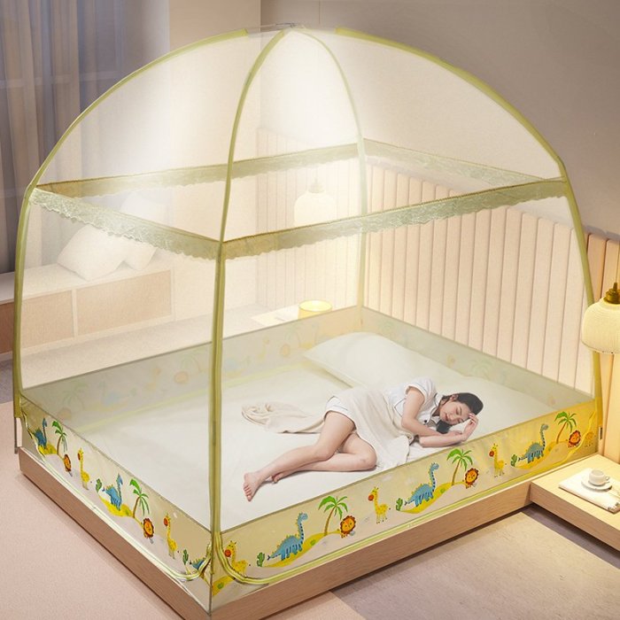 蒙古包蚊帳家用臥室新款高級嬰兒防摔折疊宿舍2021防蚊罩