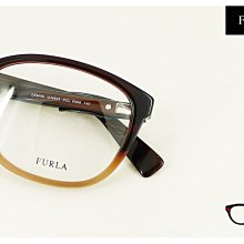 【My Eyes 瞳言瞳語】Furla 義大利品牌 咖啡雙色光學眼鏡 時尚風潮 內斂氣質 扣環設計 (VU4843)
