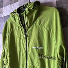 Retro CLUB【一元起標】【全新】日本戶外品牌 Mont-Bell Wind Blast Parka 草綠色 防潑水 連帽風衣外套 F24437