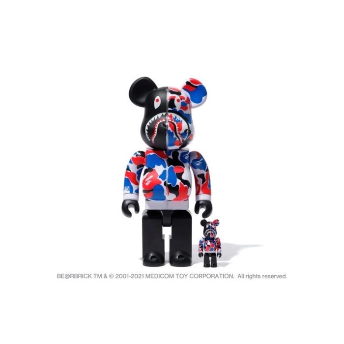 BAPE STORE LONDON SHARK BE@RBRICK 100% & 400% SET 英國限定熊公仔