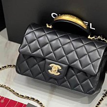 Chanel AS2431 mini flap bag top handle 提把 CF 黑色 金 logo 把手 現貨