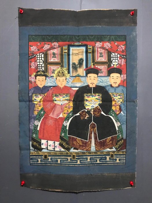 編號：hd74 仿古老畫 手繪油畫 布畫 大清皇帝家族畫像、畫工精美細膩 3120 材質：布尺寸：104x601976
