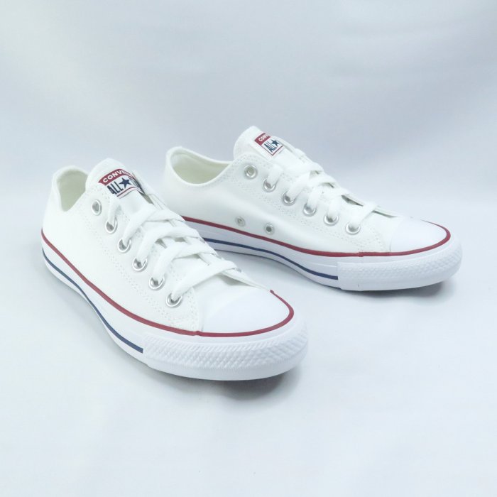 Converse ALL STAR 低筒 基本款 帆布休閒鞋 白X紅邊 M7652C 全尺碼【iSport愛運動】