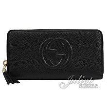 【茱麗葉精品】《全新精品》GUCCI 專櫃商品 598187 SOHO 大雙G LOGO小牛皮拉鍊長夾.黑 預購無現貨