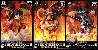 日本正版景品海賊王航海王DXF BROTHERHOOD II 魯夫艾斯薩波3種組模型