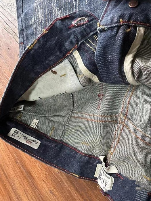 翡翠王.一元起標 .全新  ARMANI  JEANS 深藍色直筒牛仔褲.34.38腰.保真假貨包退.