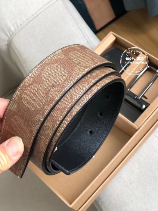 新品 賣最好 卡其色 全新正品 COACH 雙面皮帶 禮盒組 男士皮帶 西裝皮帶 Boxed Belt FOR MEN