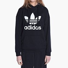 南◇現 adidas Originals 愛迪達 三葉草 基本款 黑色 棉質 黑白 帽t 連帽 長袖t BK7138