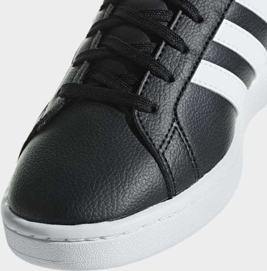 【鞋印良品】ADIDAS 愛迪達 GRAND COURT F36484 黑/白 皮革 縫線 記憶鞋墊 三線 滑板 休閒鞋