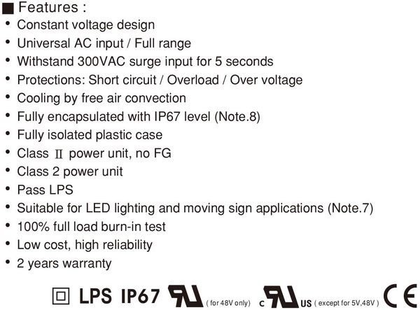 晶站 MW 變壓器 LPV-60-12 AC 110V-240V 轉 DC 12V 5A 60W 國際電壓 高品質LPS