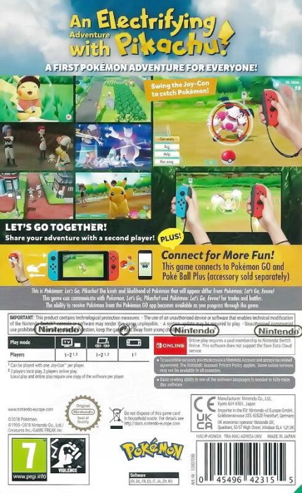 【全新未拆】任天堂 SWITCH NS 精靈寶可夢 POKEMON LET'S GO 皮卡丘 中文版【台中恐龍電玩】