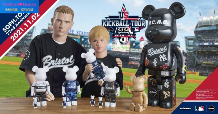 NEW ARRIVAL 新品 BE@RBRICK F.C.R.B. × MLB 100％ 400％ asakusa.sub.jp