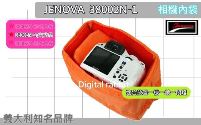 數位小兔【吉尼佛 JENOVA 38002-1 書包型 內袋】耐磨 內包 內套 相機包 一機兩鏡一閃燈 相機內袋