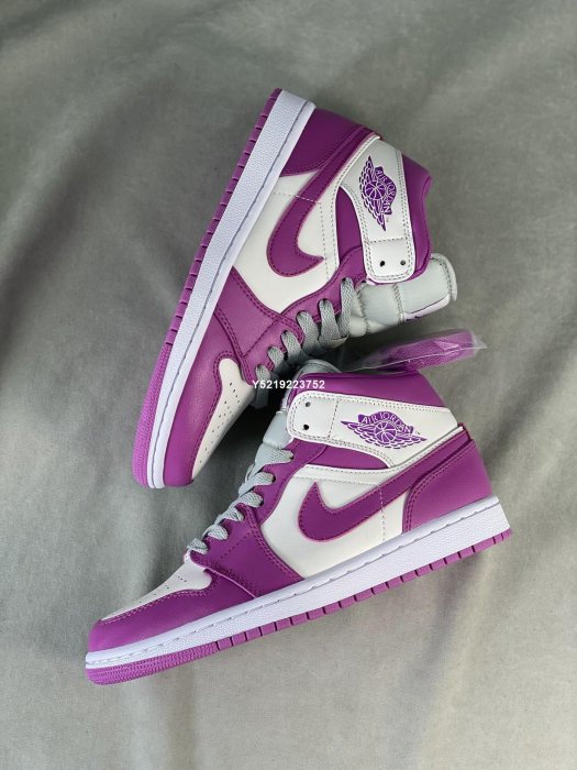 Nike Air Jordan 1 Mid Magenta  灰紫 高幫  跑步鞋 男女鞋 BQ6472-501