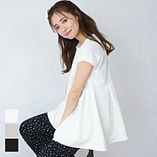 夏💦日本代購~ 異素材拼接 法式袖喇叭擺上衣/短T恤 (S924)