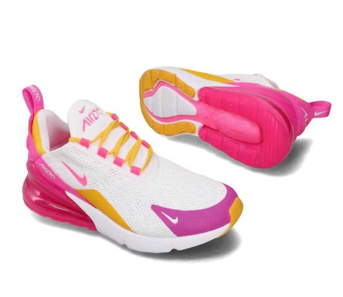 =CodE= NIKE W AIR MAX 270 針織透氣網無縫線慢跑鞋(白桃紅黃) CI1963-166 氣墊 女