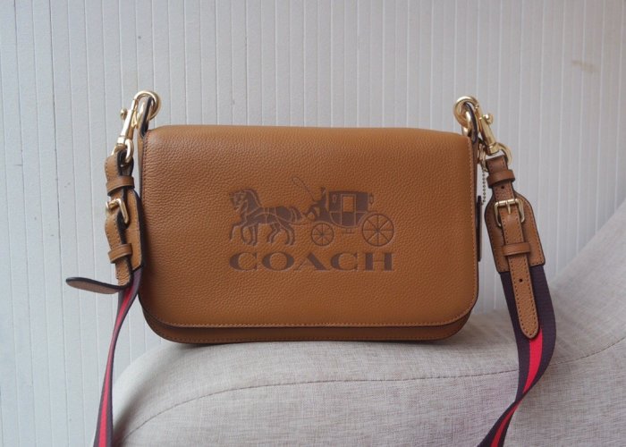 DanDan代購 美國正品 COACH 72703 新款女式翻蓋郵差包 真皮 大馬車 馬鞍包 寬肩帶 側背包 單肩包女包